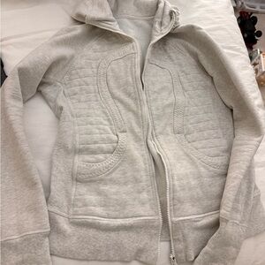 Lululemon Athletica Light Gray Quilted Hoodie